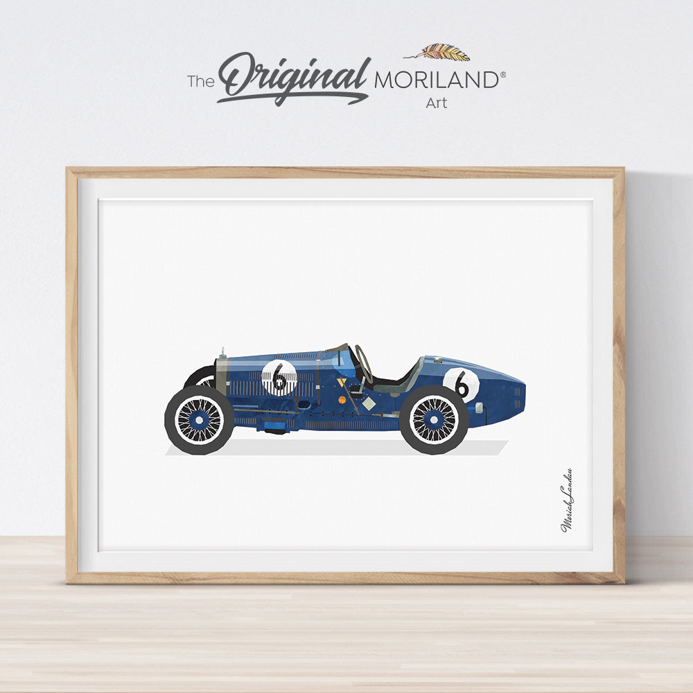 Vintage Old Race Car Print for boy bedroom decor by MORILAND