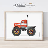 Semi Monster Truck Art Print - Printable Art