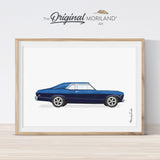 Blue Classic Muscle Car Print - Printable Art