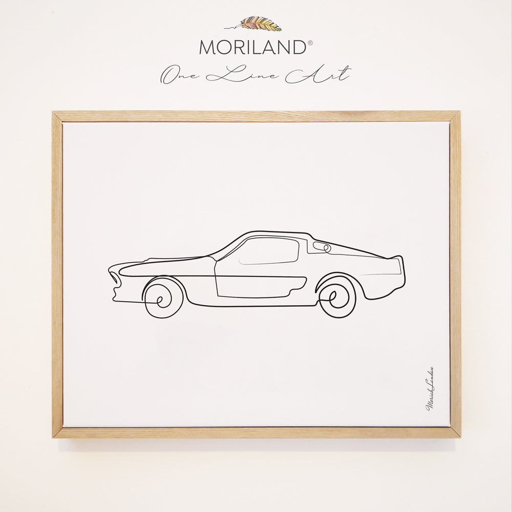 One Line Drawing Print, Classic Car Art, Muscle Car Print, Vehicle Print, Toddler Boy Room Decor, Transportation Decor, Vehicle Framed Canvas, Boy Nursery One Line Art, Toddler Bedroom Decor, Minimalist Art, Sports Car Decor, MORILAND Art, Kids Poster by MORILAND