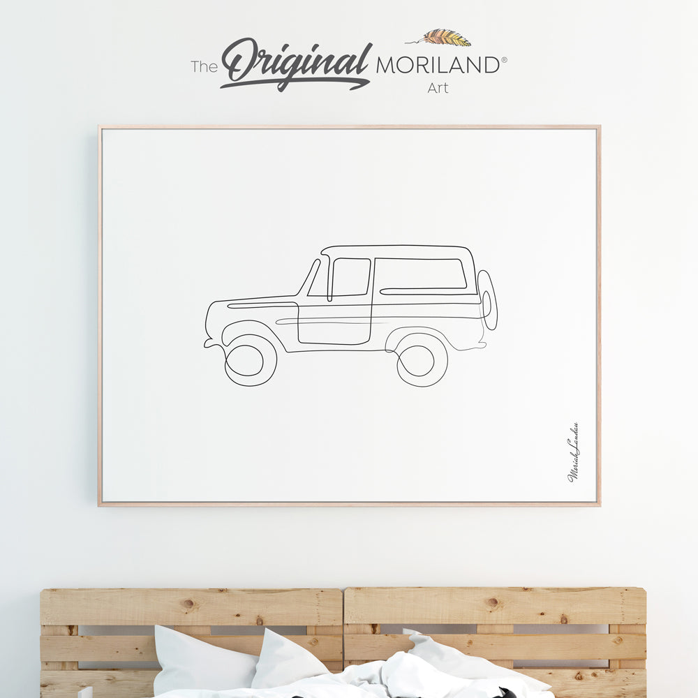 Classic SUV - One Line Art Drawing Print - Printable Art