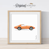 Classic Orange Sports Car Print - Printable Art