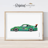 Green Sports Car Racing Car Print - Printable Art