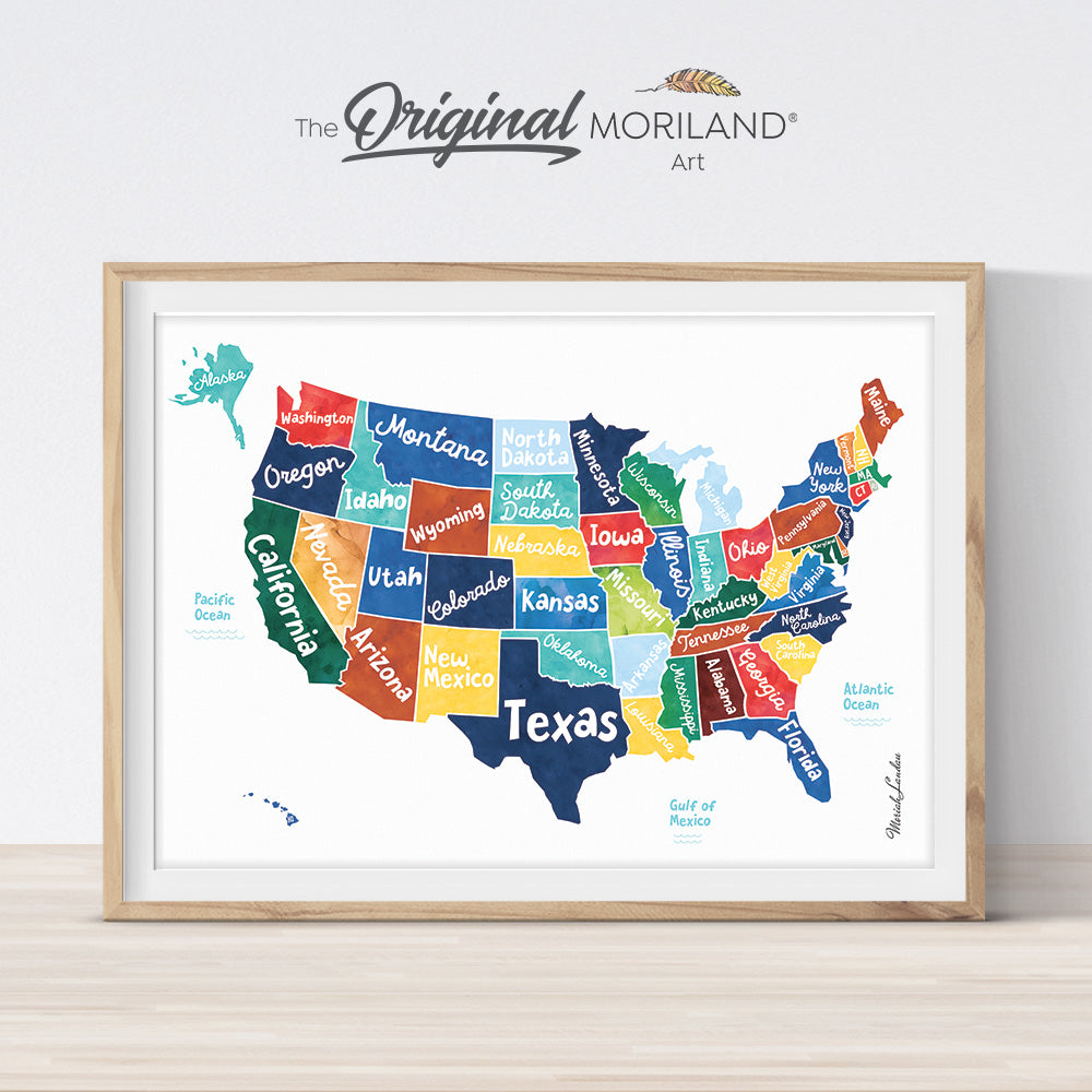 multicolor US map by MORILAND
