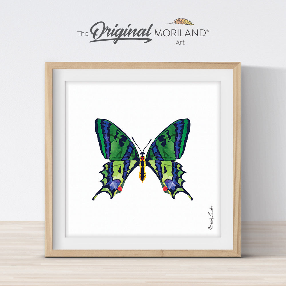Green-Purple Butterfly Print - Printable Art