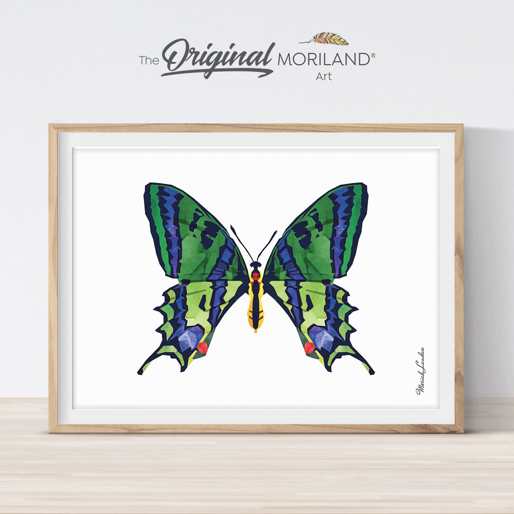 Watercolor butterfly printable wall art for girls bedroom décor by MORILAND