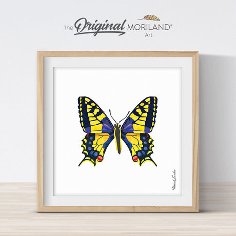 Yellow-Purple Butterfly Print - Printable Art