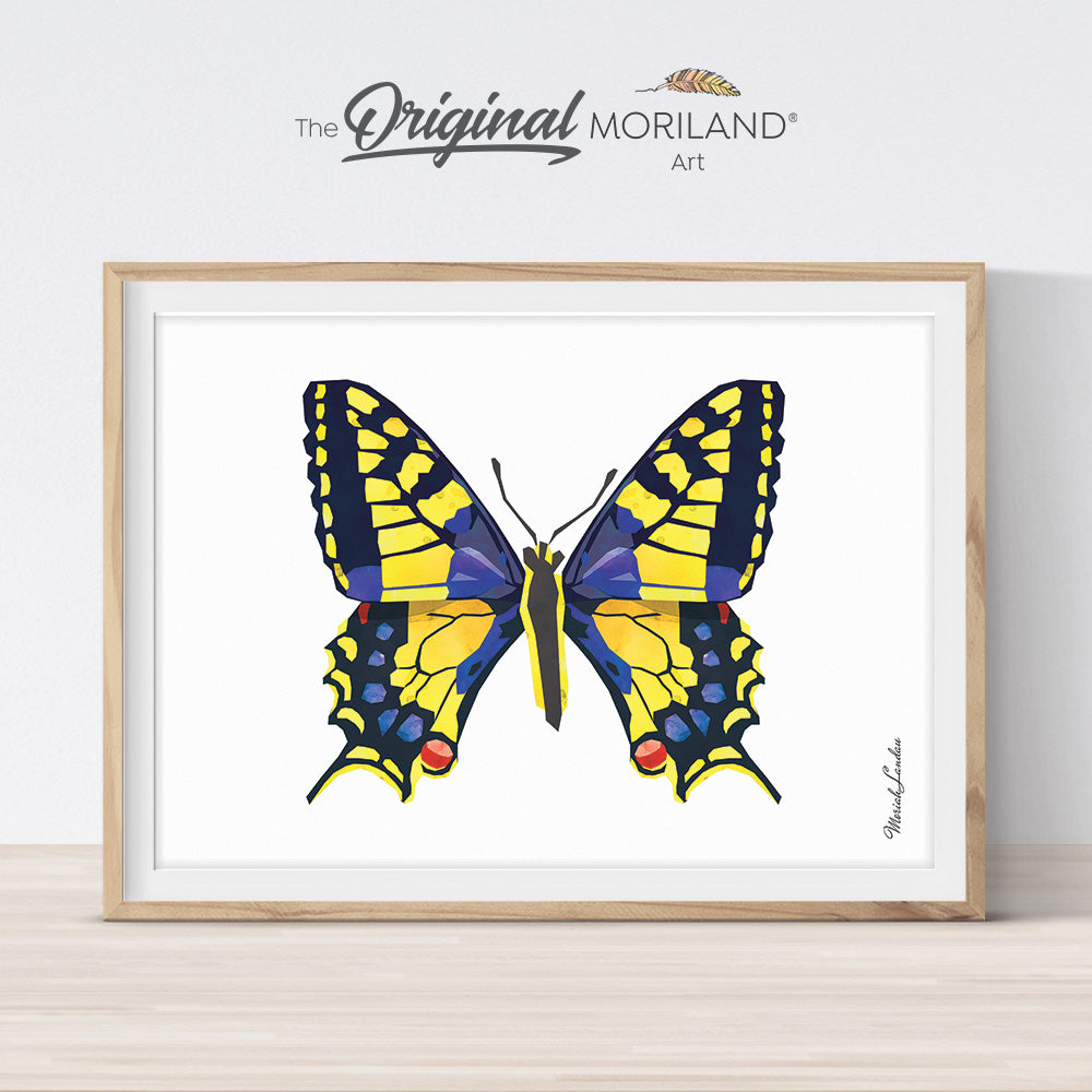 Watercolor butterfly printable wall art for girls bedroom décor by MORILAND