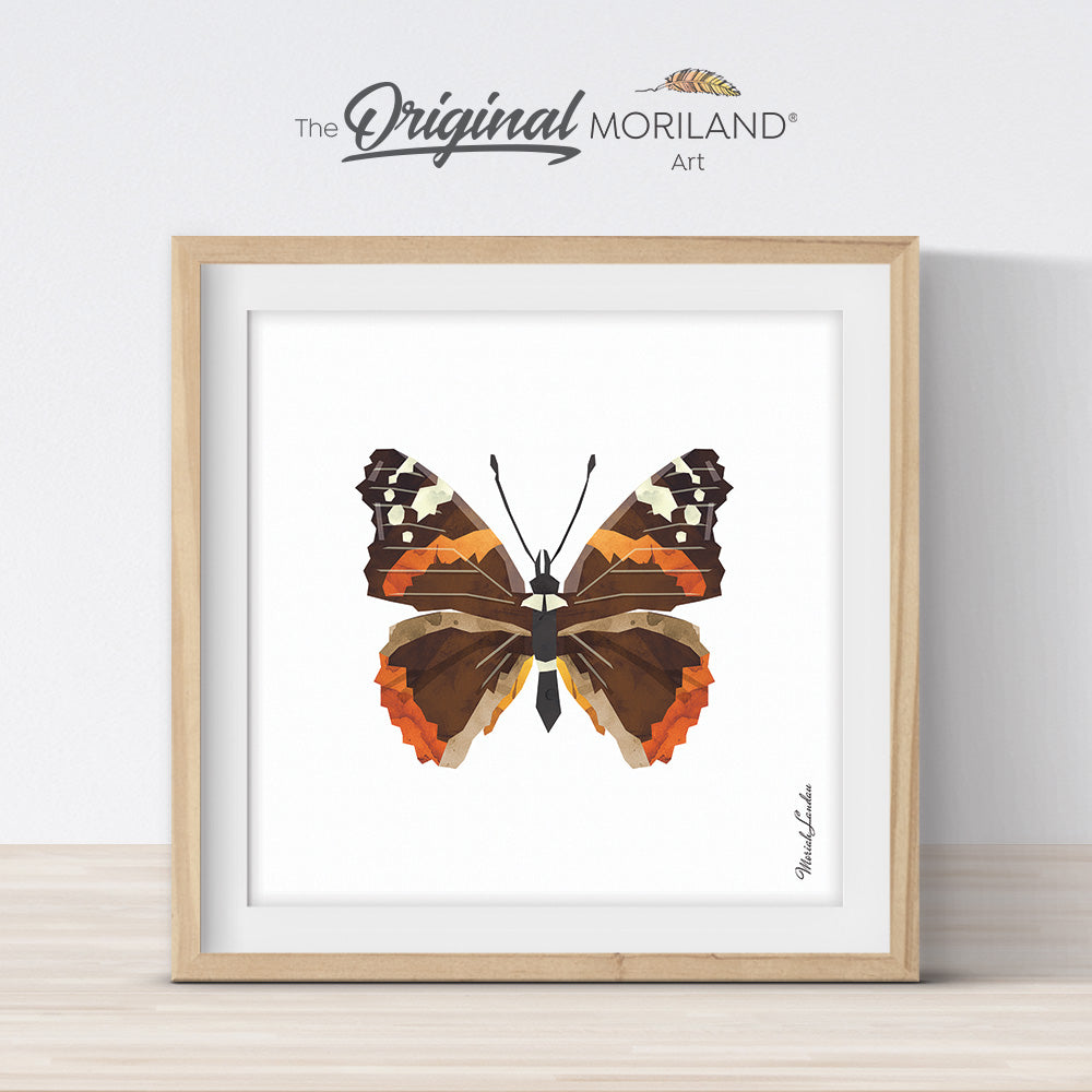Brown-Orange Butterfly Print - Printable Art