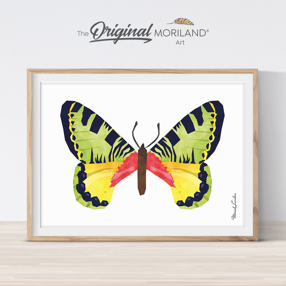 Watercolor butterfly printable wall art for girls bedroom décor by MORILAND