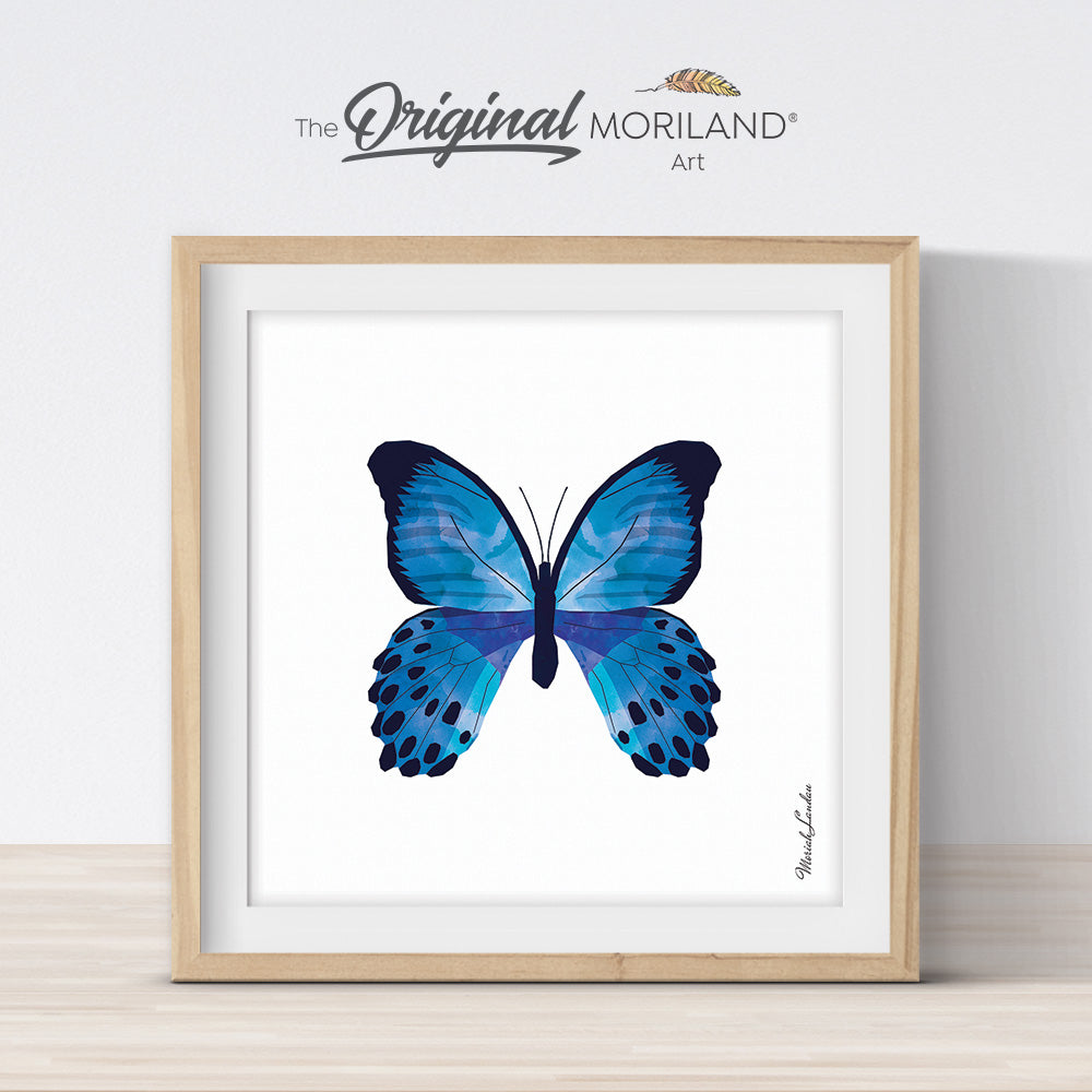 Blue Butterfly Print - Printable Art
