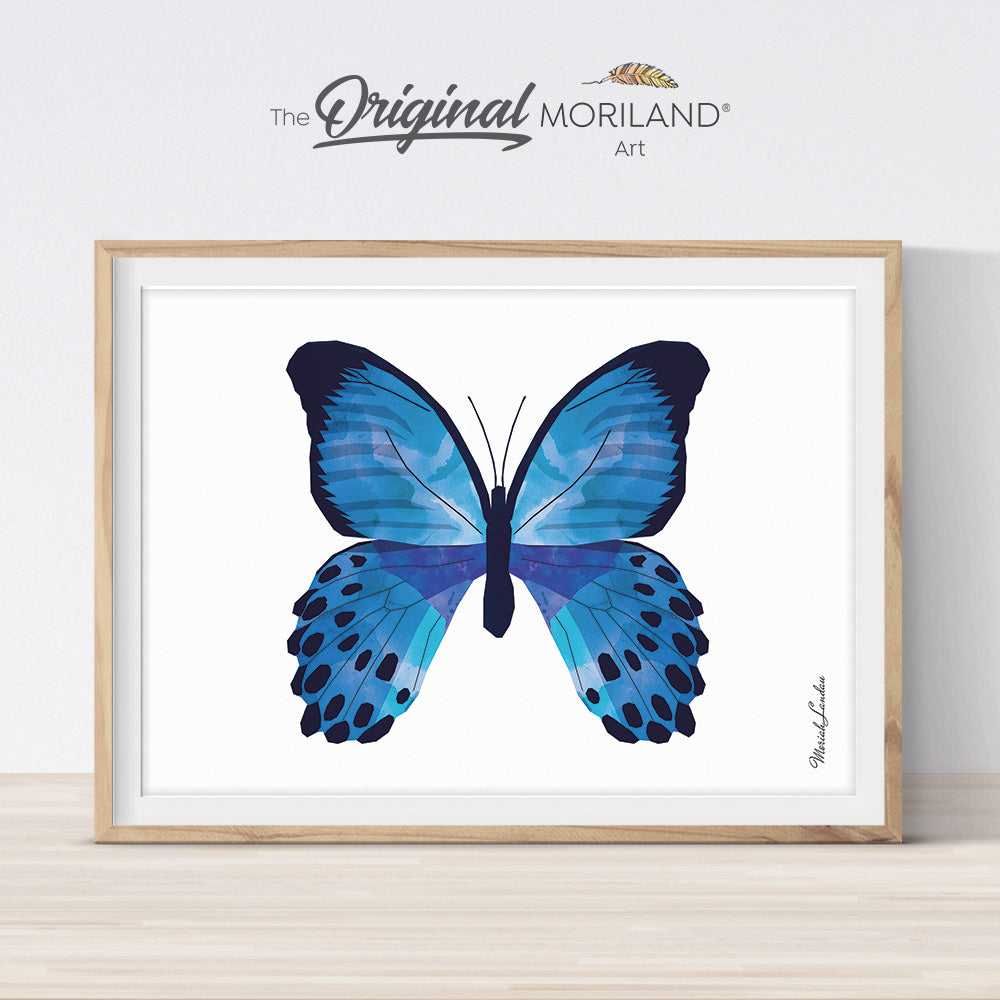 Watercolor butterfly printable wall art for girls bedroom décor by MORILAND