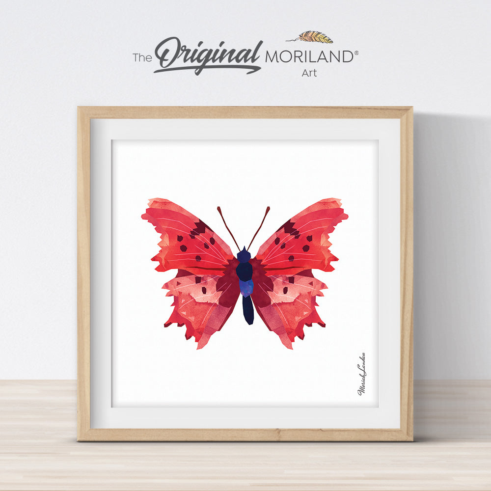 Red Butterfly Print - Printable Art