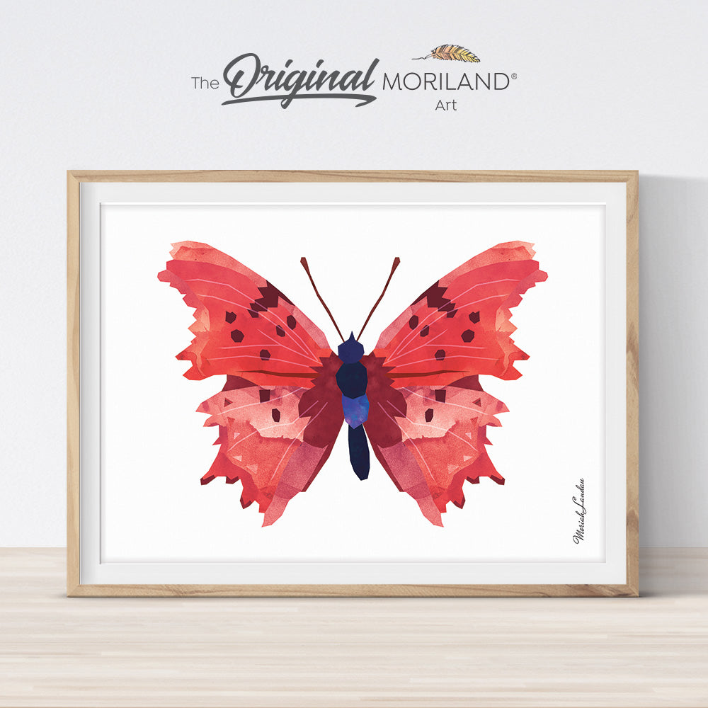 Watercolor butterfly printable wall art for girls bedroom décor by MORILAND