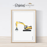 Material Handler Excavator Print | Vertical - Printable Art