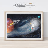 Astronaut in Space Art | Horizontal - Printable Set of 4 - LAND102