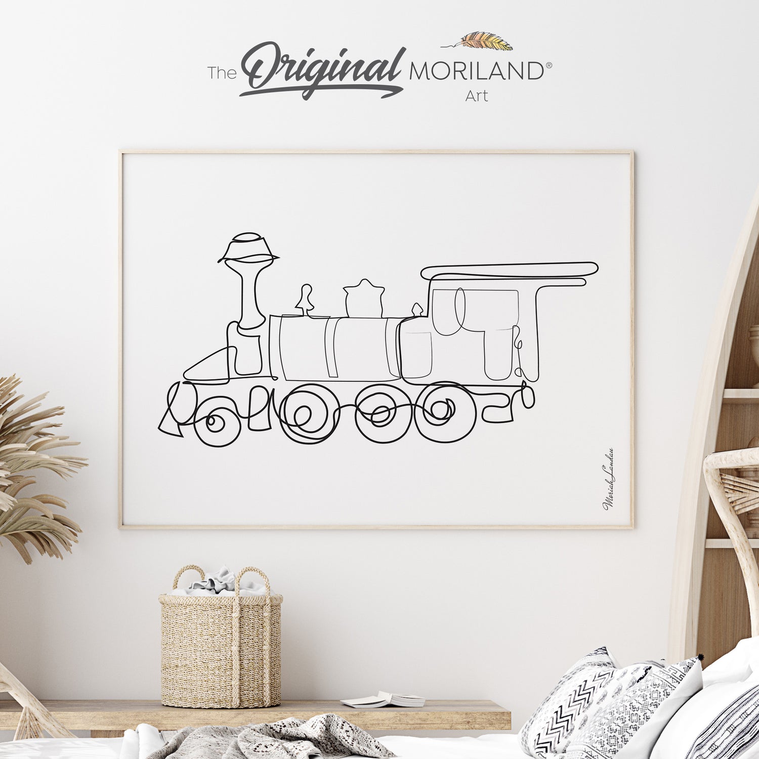 Train - One Line Art Drawing Fine Art Paper Print