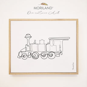 One Line Drawing Print, Train Art, Vehicle Print, Toddler Boy Room Decor, Transportation Decor, Vehicle Framed Canvas, Classroom Print, Boy Nursery One Line Art, Toddler Bedroom Decor, Minimalist Art, Locomotive Decor, Kids Poster by MORILAND