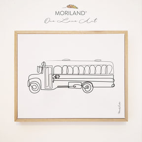 One Line Drawing Print, Bus Art, Construction Print, Vehicle Print, Toddler Boy Room Decor, Transportation Decor, Vehicle Framed Canvas, Classroom Print, Boy Nursery One Line Art, Toddler Bedroom Decor, Minimalist Art, School Bus Decor, MORILAND Art, Kids Poster by MORILAND