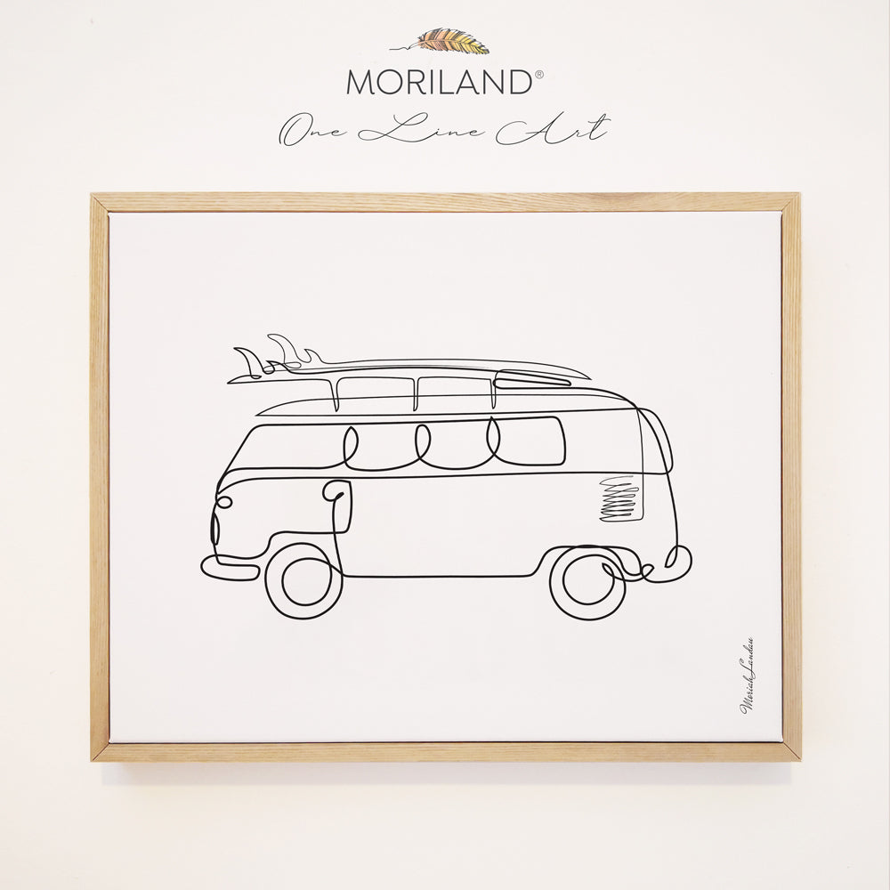 Van - One Line Art Drawing - Framed Canvas Print,  One Line Drawing Print, Bus Wall Art, Vehicle Print, Toddler Boy Room Decor, Transportation Decor, Vehicle Framed Canvas, Classroom Print, Boy Nursery One Line Art, Toddler Bedroom Decor, Minimalist Art, Car Decor, Kids Poster by MORILAND