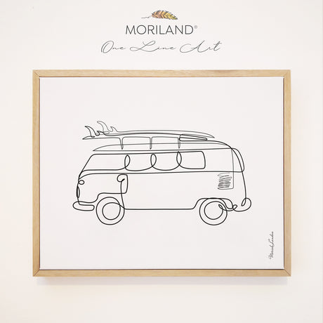 Van - One Line Art Drawing - Framed Canvas Print,  One Line Drawing Print, Bus Wall Art, Vehicle Print, Toddler Boy Room Decor, Transportation Decor, Vehicle Framed Canvas, Classroom Print, Boy Nursery One Line Art, Toddler Bedroom Decor, Minimalist Art, Car Decor, Kids Poster by MORILAND