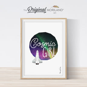 galaxy outer space shuttle print for girl bedroom decor 