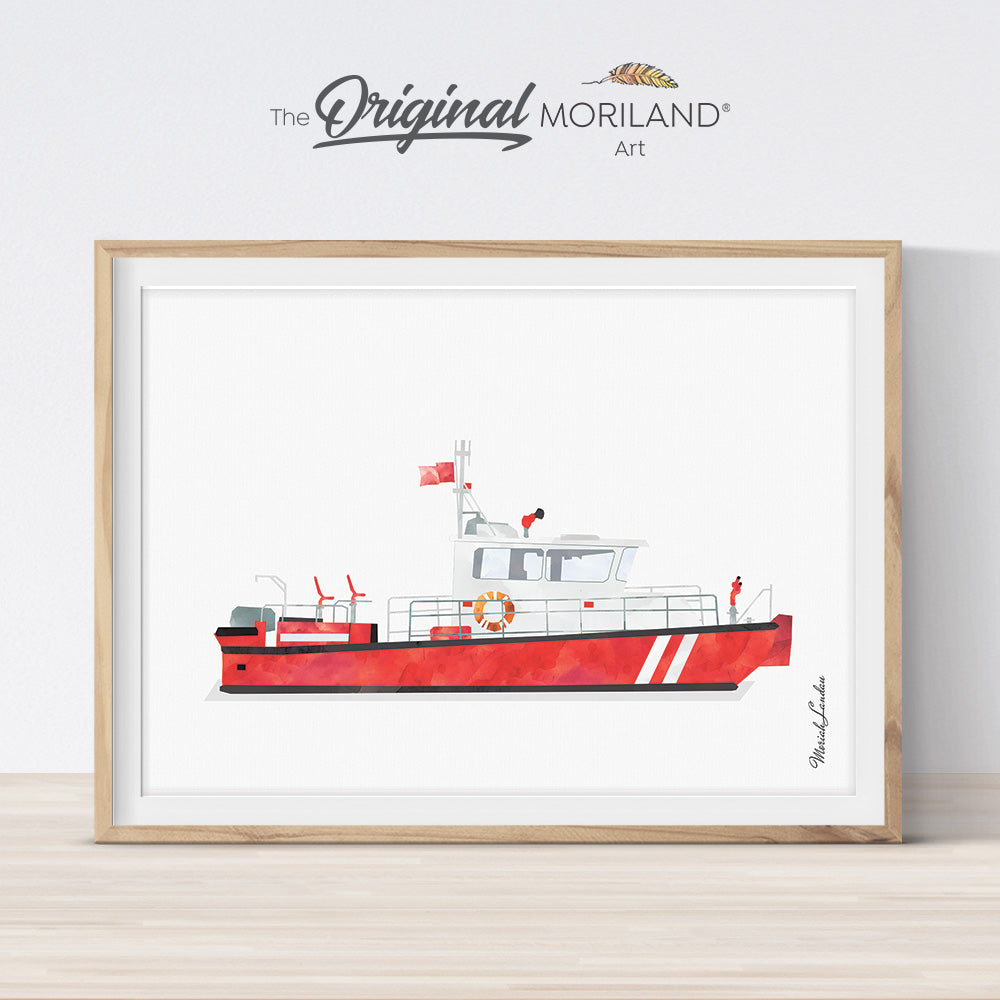 fireboat fire boat wall art print poster for toddler boy bedroom decor printable