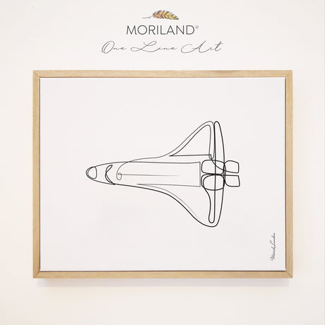 Space Shuttle - One Line Art Drawing - Framed Canvas Print,  One Line Drawing Print, Space Wall Art, Vehicle Print, Toddler Boy Room Decor, Transportation Decor, Vehicle Framed Canvas, Classroom Print, Boy Nursery One Line Art, Toddler Bedroom Decor, Minimalist Art, Outer Space Decor, Space Art for Girls Room, Kids Poster by MORILAND