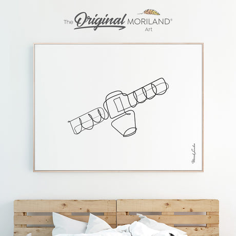 Space Satellite - One Line Art Drawing Print - Printable Art