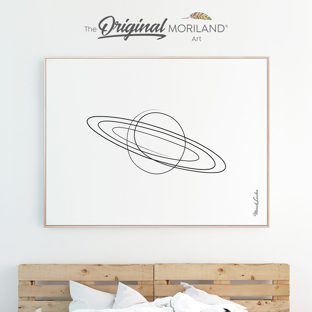 One Line Drawing Print, Space Print, Planet Art, Space Art, Space Wall Decor, Solar System Print, Saturn, Space Bedroom Decor, Outer Space Art, Minimalist Art, MORILAND