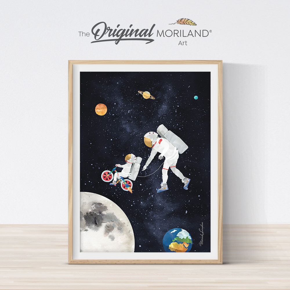 Riding in Space Print | Vertical - Printable Art