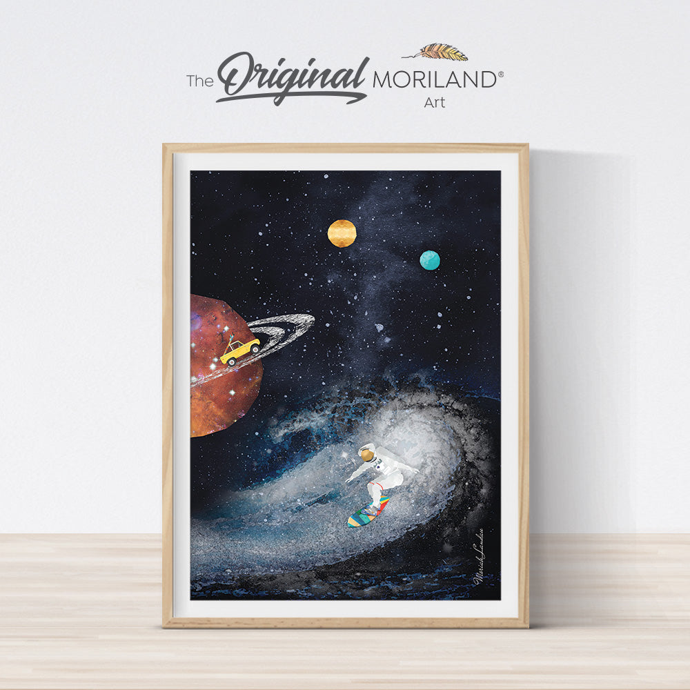Surfing in the Milky Way Print | Vertical - Printable Art
