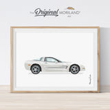 White Classic Sports Car Print - Printable Art, Car Printable, Classic Sports Car, Car Wall Art, Car Decor, Transportation Decor, Gift for Father, Automobile Wall Art, Car Print | by MORILAND