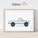 Baby Blue Classic Cars and Trucks - Printable Set of 4 - LAND116