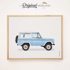 ford bronco vintage car wall art print for nursery and boys room