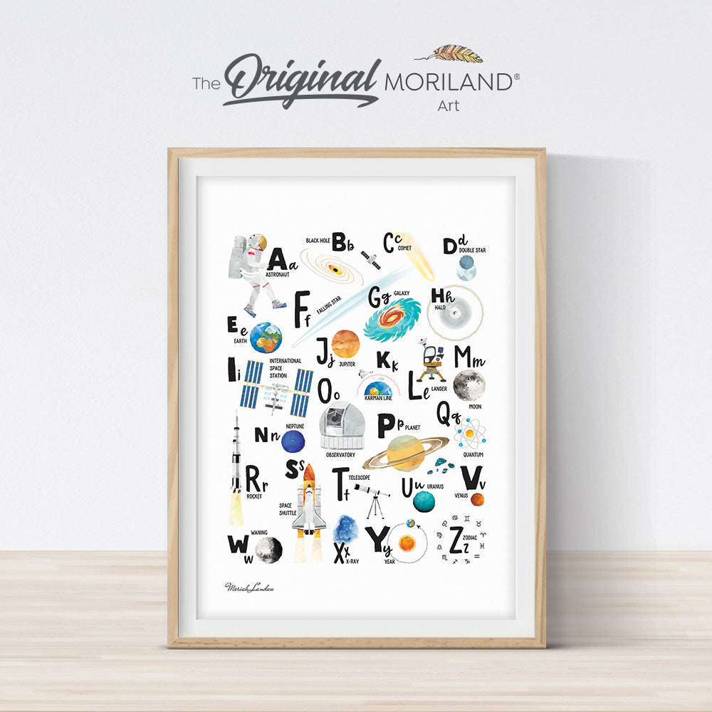 Educational Space Alphabet Print Vertical - Printable Art by MORILAND