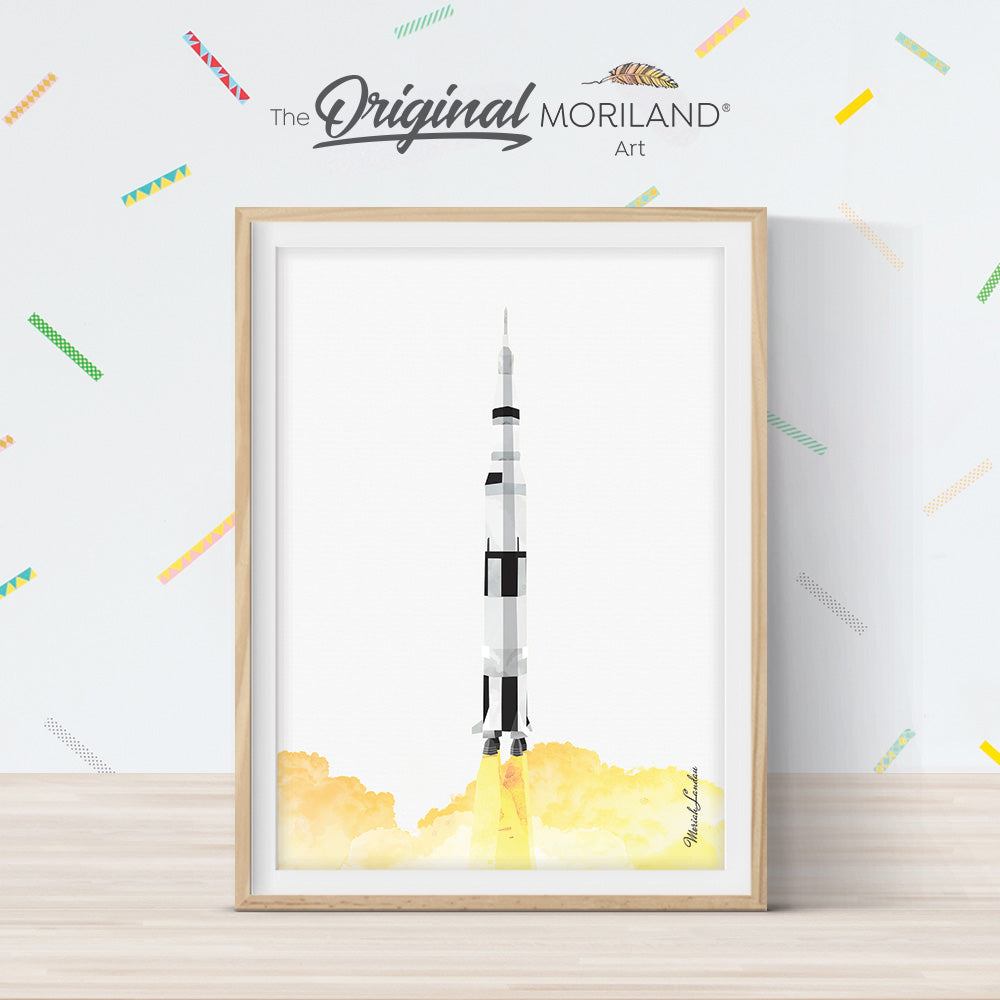 Rocket Launch Print - Printable Art for kids room decor by MORILAND Art