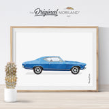 Blue Classic Sport Coupe Car - Printable Art