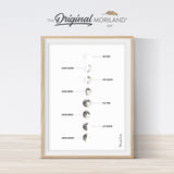 moon phases educational print wall art printable by MORILAND