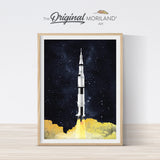 Rocket Ship Print, Spaceship Art, Outer Space Printable, Nursery Wall Art, Kids Room Decor, Galaxy, Spacecraft Art, Vertical Space Print, Space Wall Decor, Vertical Bedroom Decor, Planet Art, Outer Space Boy Bedroom Print, Galaxy Wall Art, Educational Wall Art, MORILAND Art