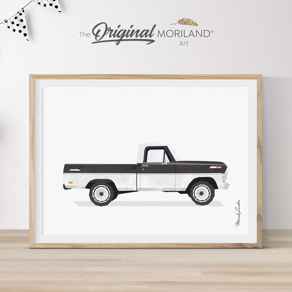 Truck Print, Pickup Truck Wall Art, Classic Car Print, Truck Art, Boy Nursery Wall Decor, Car Printable Poster, Transportation Art | MORILAND®