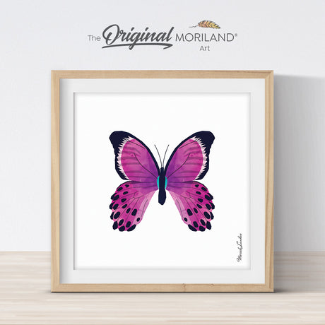 Pink & Purple Butterfly Print - Printable Art