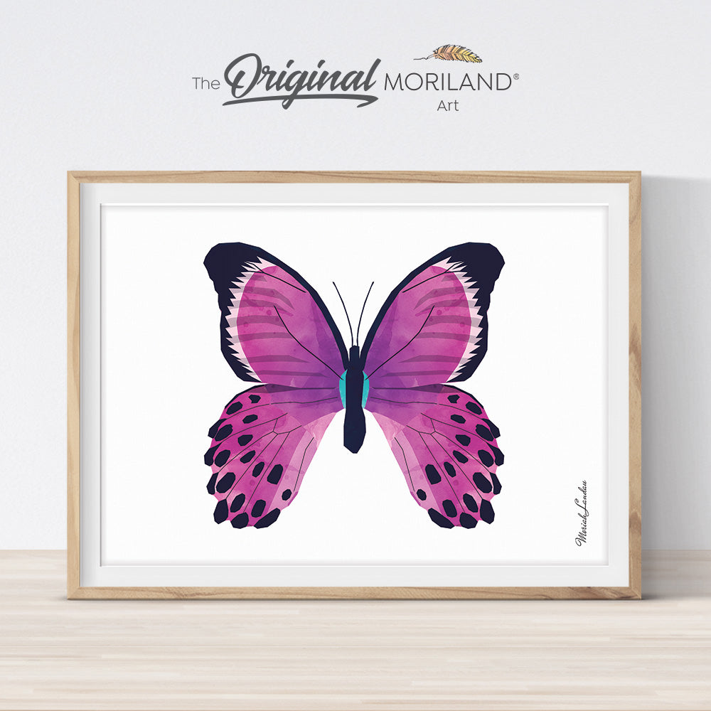 Butterfly Print, Butterflies Wall Art, Printable, Big Girl Bedroom Poster, Baby Girl Wall Art, Girl Nursery Decor, Toddler Room Decor, Nursery Wall Art, Bugs Print, Kids Watercolor Art, Nursery Printable, MORILAND Art