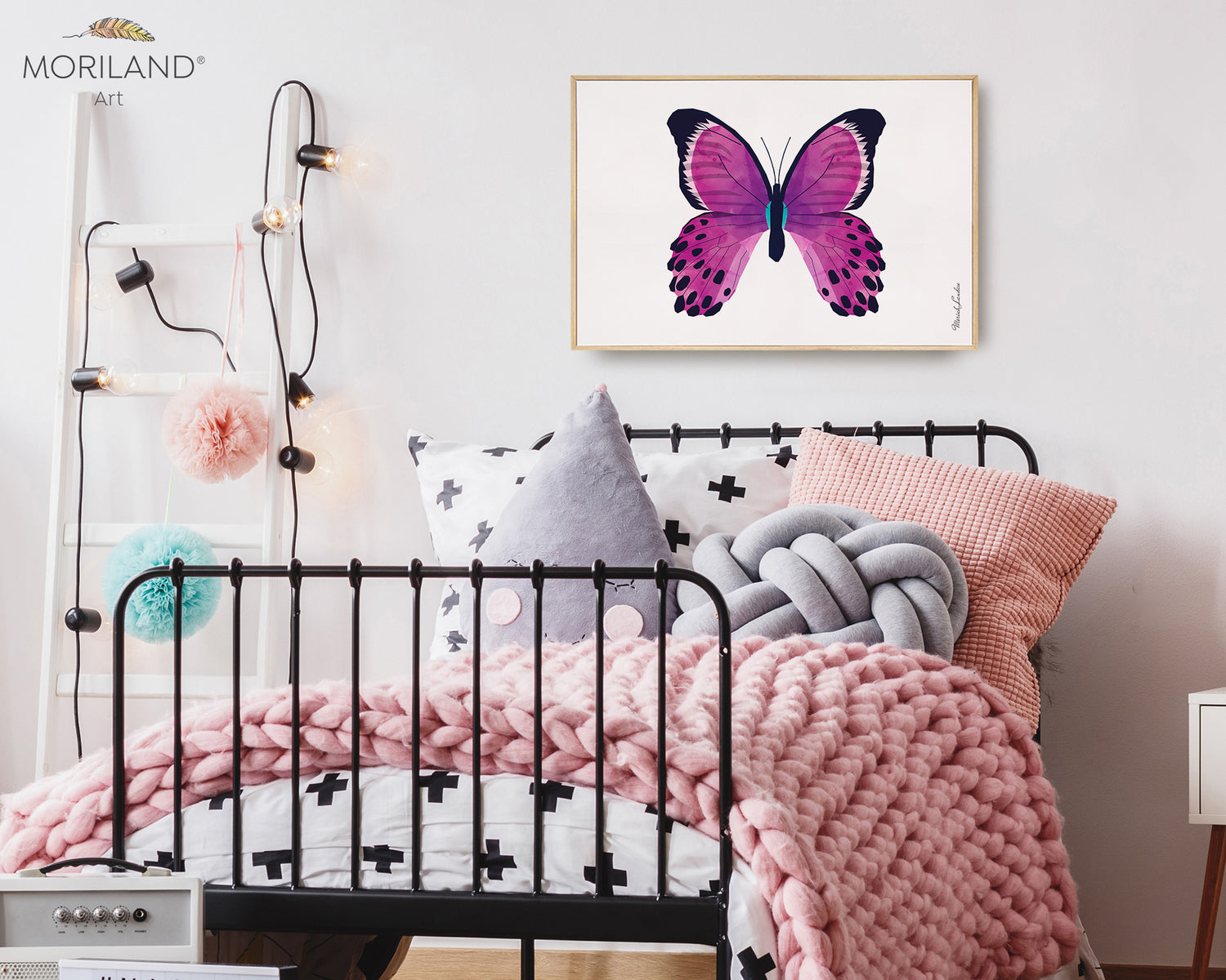 Pink & Purple Butterfly Print - Printable Art