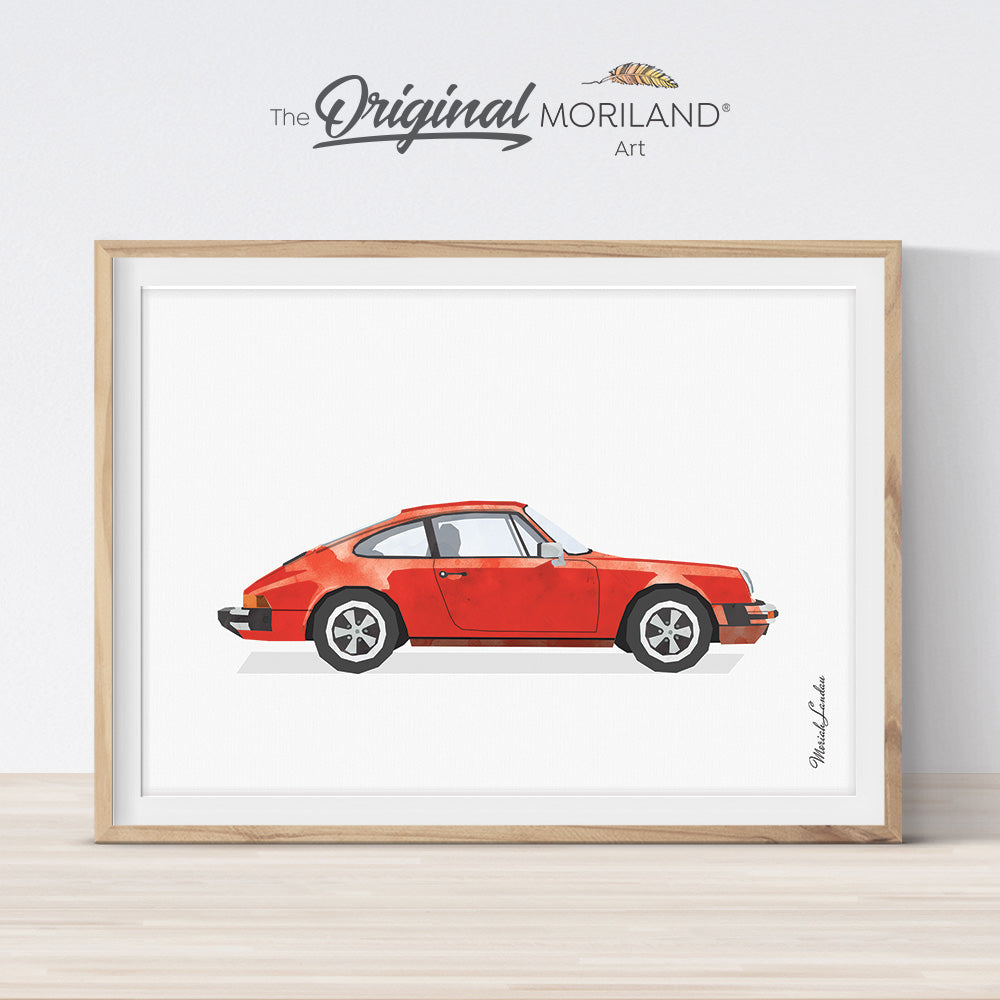 Porsche 911 sports car wall art print for room decor