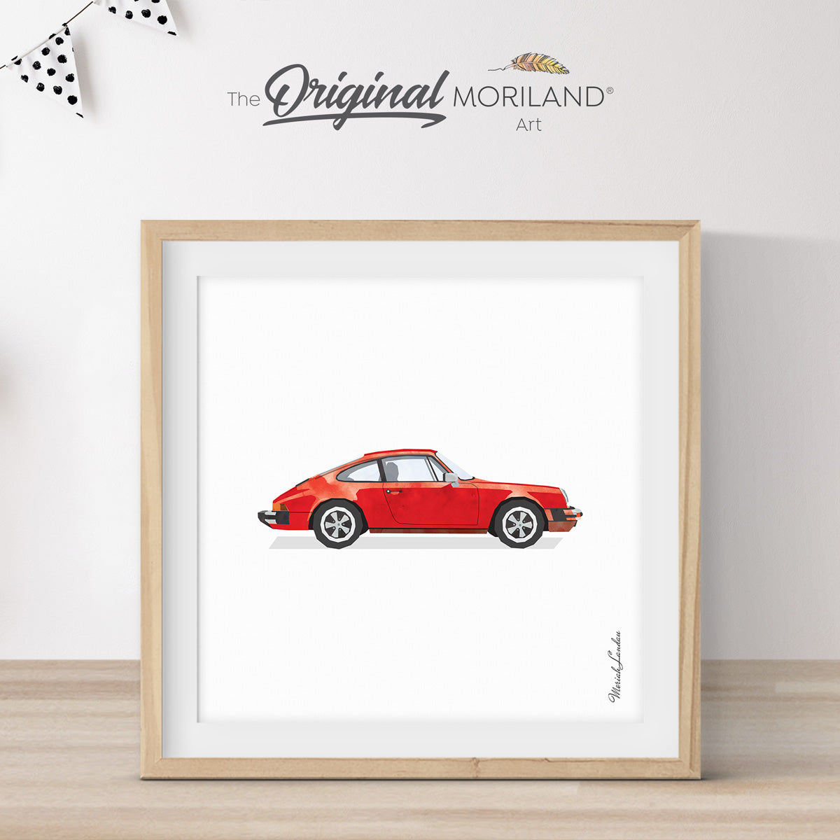 Red Classic Sports Coupe Car Print - Printable Art