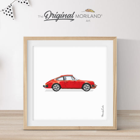 Red Classic Sports Coupe Car Print - Printable Art