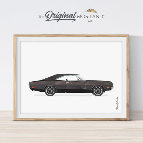 Classic Car Print, Car Print, Transportation Wall Art, Car Printable, Muscle Car Decor, Boy Bedroom Decor, Vehicle Art, Vintage Car Print | By MORILAND