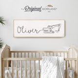 Custom Name One Line Drawing with Digger - Printable Art