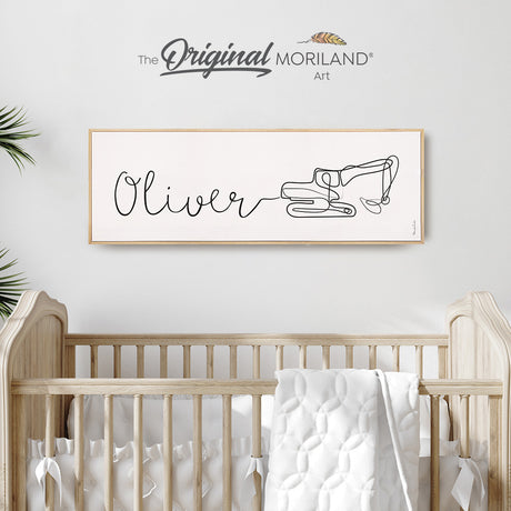 Custom Name One Line Drawing with Digger - Printable Art